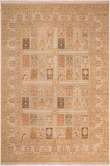 handmade Traditional Design Gold Brown Hand Knotted RECTANGLE 100% WOOL area rug 8'X10'