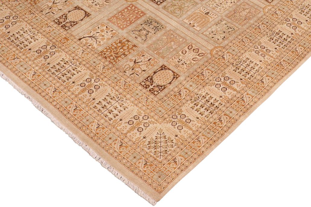 handmade Traditional Design Gold Brown Hand Knotted RECTANGLE 100% WOOL area rug 8'X10'