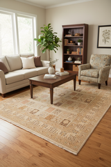 handmade Traditional Design Gold Brown Hand Knotted RECTANGLE 100% WOOL area rug 8'X10'