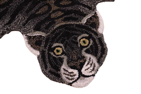handmade Contemporary Tiger Black Gray Hand Tufted  100% WOOL area rug 3'X5'