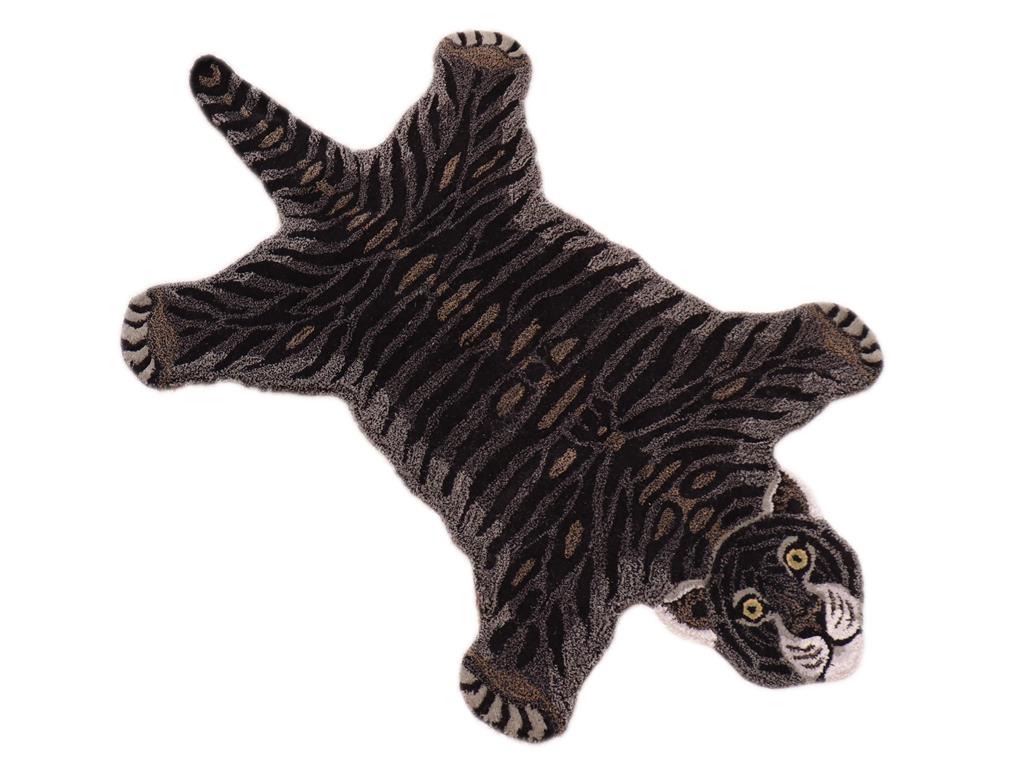 handmade Contemporary Tiger Black Gray Hand Tufted  100% WOOL area rug 3'X5'