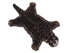 handmade Contemporary Tiger Black Gray Hand Tufted  100% WOOL area rug 3'X5'