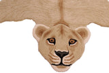 handmade Contemporary Lion Tan Ivory Hand Tufted  100% WOOL area rug 4' x 6'