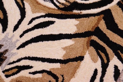 handmade Contemporary Leopard Black Tan Hand Tufted  100% WOOL area rug 2'X3'