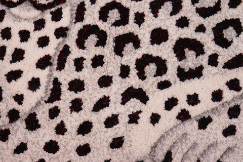 handmade Contemporary Leopard White Gray Hand Tufted  100% WOOL area rug 2'X3'