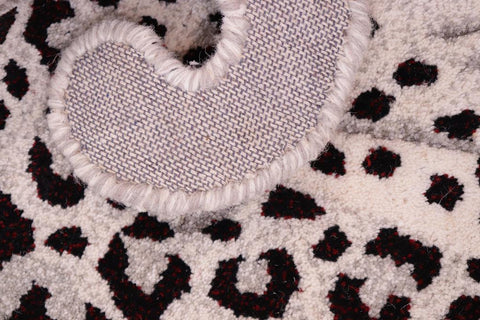 handmade Contemporary Leopard White Gray Hand Tufted  100% WOOL area rug 2'X3'