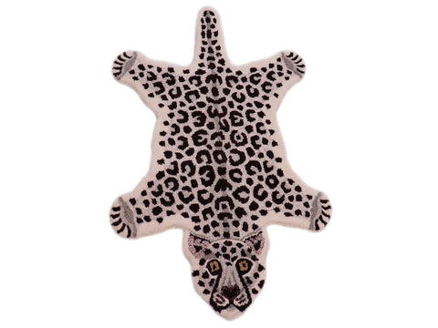 handmade Contemporary Leopard White Gray Hand Tufted  100% WOOL area rug 2'X3'