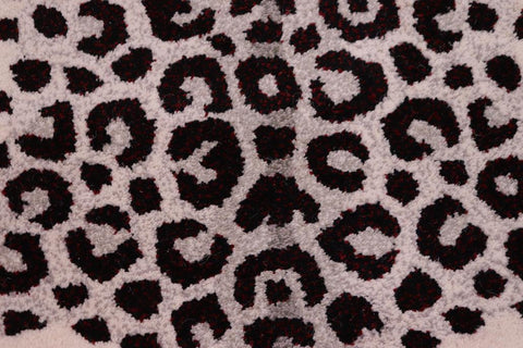 handmade Contemporary Leopard White Gray Hand Tufted  100% WOOL area rug 2'X3'