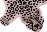 handmade Contemporary Leopard White Gray Hand Tufted  100% WOOL area rug 2' x 3'