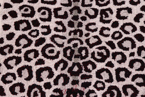 handmade Contemporary Leopard White Gray Hand Tufted  100% WOOL area rug 2'X3'