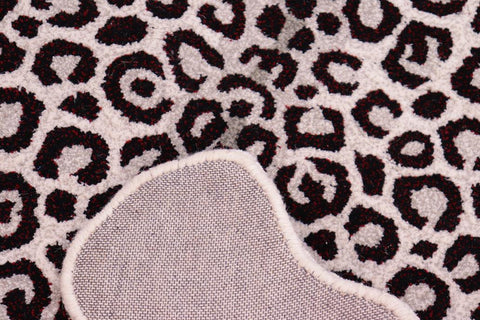 handmade Contemporary Leopard White Gray Hand Tufted  100% WOOL area rug 2'X3'