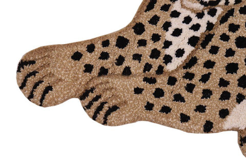 handmade Contemporary Leopard Tan Black Hand Tufted  100% WOOL area rug 2'X3'