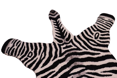 handmade Contemporary Zebra Ivory Black Hand Tufted  100% WOOL area rug 3'X5'
