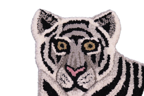 handmade Contemporary Tiger Ivory Black Hand Tufted  100% WOOL area rug 2'X3'