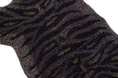 handmade Contemporary Tiger Black Gray Hand Tufted  100% WOOL area rug 2'X3'