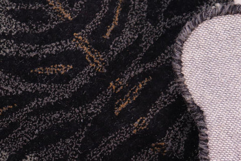 handmade Contemporary Tiger Black Gray Hand Tufted  100% WOOL area rug 2'X3'