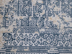 handmade Transitional Distressed Gray Blue Machine Made RECTANGLE POLYESTER area rug 9x12