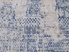 handmade Transitional Distressed Gray Blue Machine Made RECTANGLE POLYESTER area rug 9x12