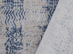 handmade Transitional Distressed Gray Blue Machine Made RECTANGLE POLYESTER area rug 9x12