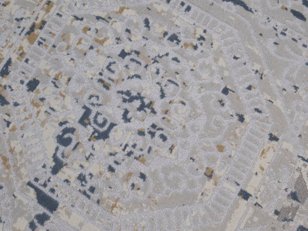 handmade Modern Abstract Gray Blue Machine Made RECTANGLE POLYESTER area rug 9x12