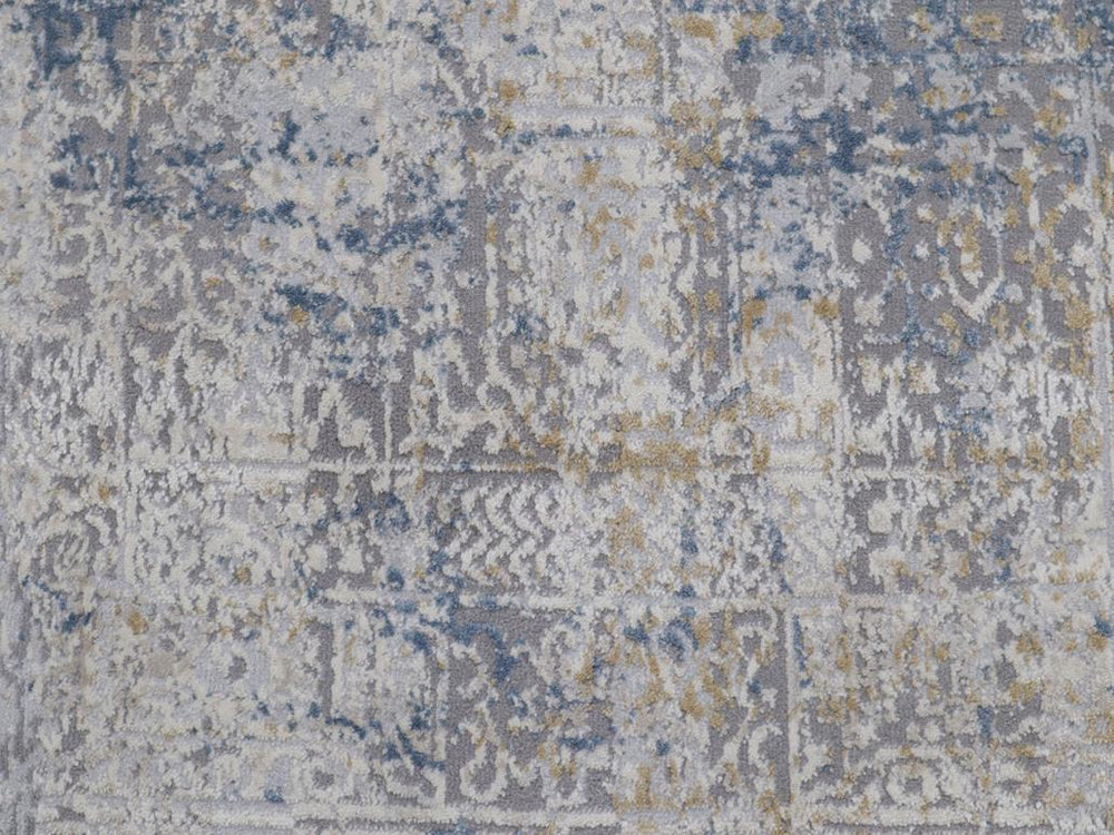 handmade Modern Abstract Gray Blue Machine Made RECTANGLE POLYESTER area rug 3x5