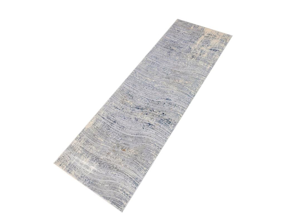 handmade Modern Abstract Gray Blue Machine Made RECTANGLE POLYESTER area rug 9x12