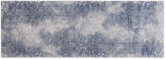 handmade Transitional Distressed Gray Blue Machine Made RECTANGLE POLYESTER area rug 9x12