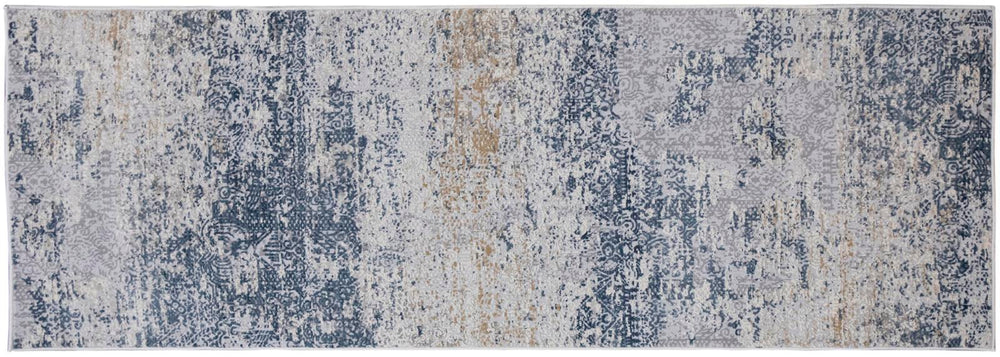 handmade Transitional Vintage Blue Gray Machine Made RECTANGLE POLYESTER area rug 9x12