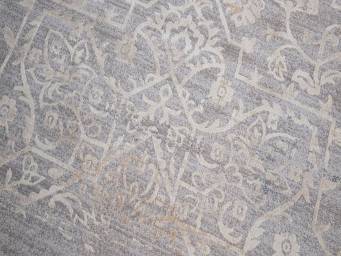 handmade Transitional Vintage Gray Beige Machine Made RECTANGLE POLYESTER area rug 9x12