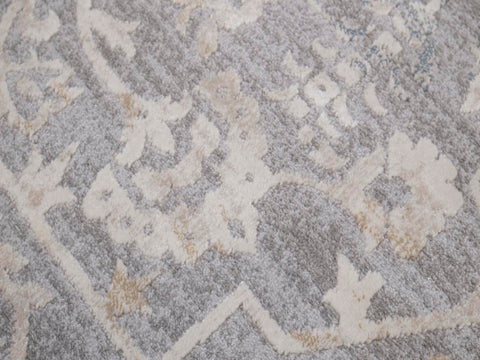 handmade Transitional Vintage Gray Beige Machine Made RECTANGLE POLYESTER area rug 9x12