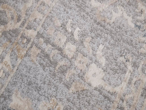 handmade Transitional Vintage Gray Beige Machine Made RECTANGLE POLYESTER area rug 9x12