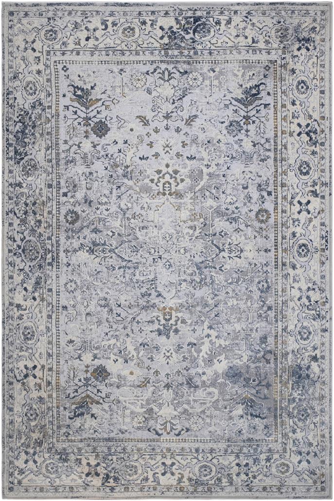 handmade Transitional Distressed Gray Blue Machine Made RECTANGLE POLYESTER area rug 9x12