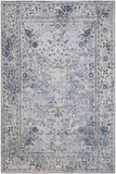 handmade Transitional Distressed Gray Blue Machine Made RECTANGLE POLYESTER area rug 9x12