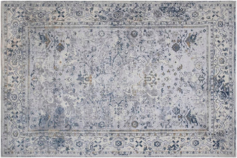 handmade Transitional Distressed Gray Blue Machine Made RECTANGLE POLYESTER area rug 9x12