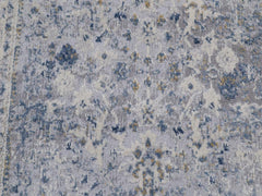 handmade Transitional Distressed Gray Blue Machine Made RECTANGLE POLYESTER area rug 9x12