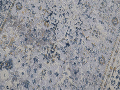 handmade Transitional Distressed Gray Blue Machine Made RECTANGLE POLYESTER area rug 9x12