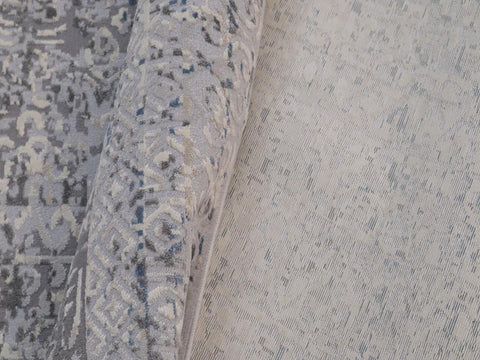 handmade Transitional Vintage Gray Blue Machine Made RECTANGLE POLYESTER area rug 9x12