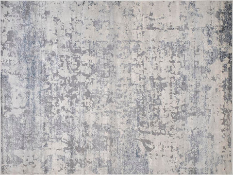handmade Transitional Abstract Gray Blue Machine Made RECTANGLE POLYESTER area rug 9x12