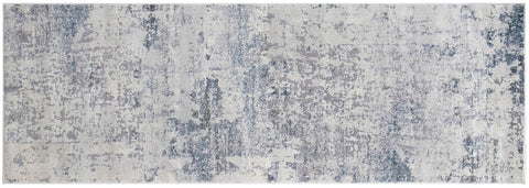 handmade Transitional Abstract Gray Blue Machine Made RECTANGLE POLYESTER area rug 9x12