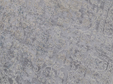 handmade Transitional Vintage Gray Beige Machine Made RECTANGLE POLYESTER area rug 9x12