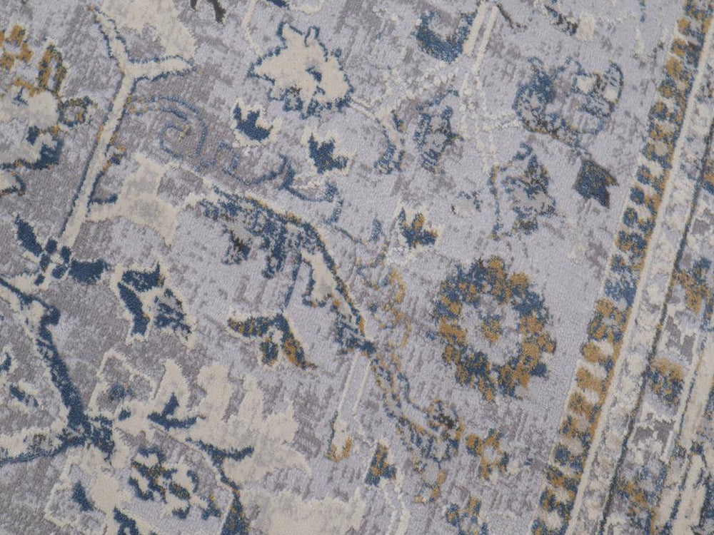 handmade Transitional Vintage Gray Beige Machine Made RECTANGLE POLYESTER area rug 3x5