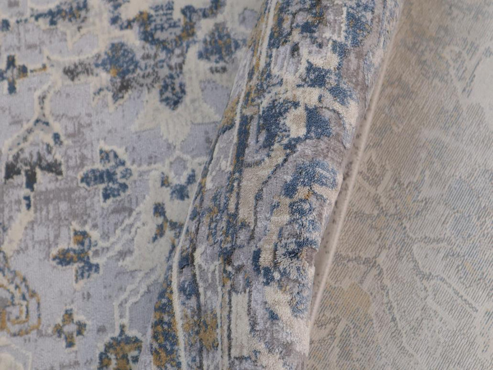 handmade Transitional Vintage Gray Beige Machine Made RECTANGLE POLYESTER area rug 3x5