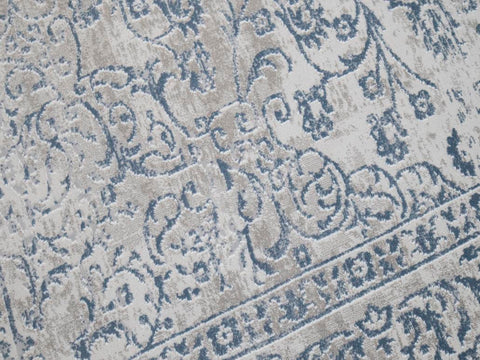 handmade Transitional Vintage Gray Blue Machine Made RECTANGLE POLYESTER area rug 9x12