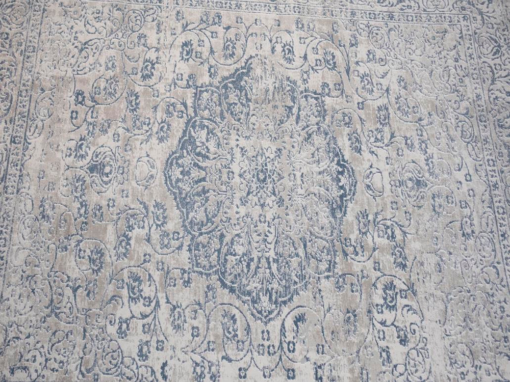 handmade Transitional Vintage Gray Blue Machine Made RECTANGLE POLYESTER area rug 9x12