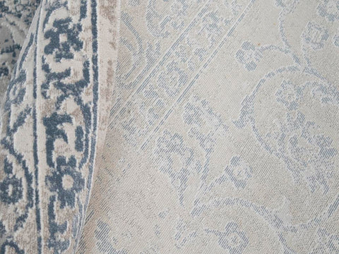 handmade Transitional Vintage Gray Blue Machine Made RECTANGLE POLYESTER area rug 9x12