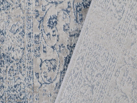 handmade Transitional Vintage Gray Blue Machine Made RECTANGLE POLYESTER area rug 9x12