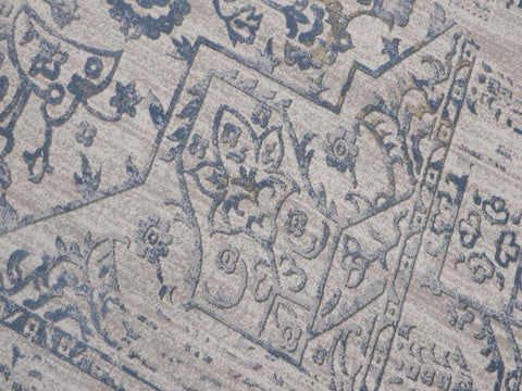 handmade Transitional Vintage Beige Blue Machine Made RECTANGLE POLYESTER area rug 9x12