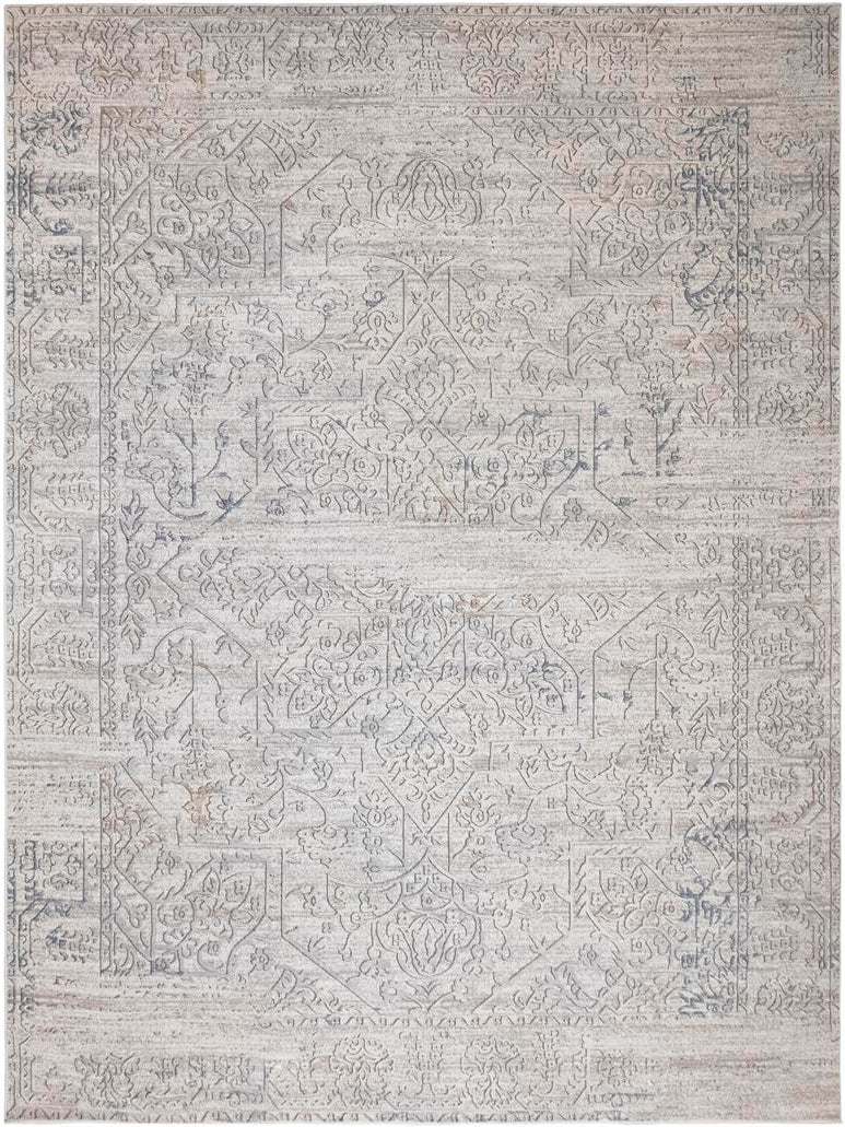 handmade Transitional Distressed Beige Grey Machine Made RECTANGLE POLYESTER area rug 9x12