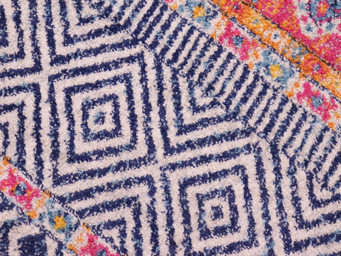 handmade Geometric Modern Blue Fushia Machine Made RECTANGLE POLYESTER area rug