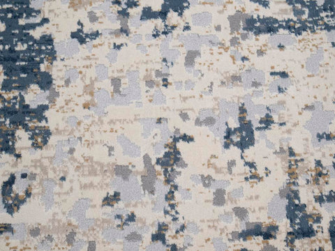 handmade Modern Abstract Blue Beige Machine Made RECTANGLE POLYESTER area rug 9x12